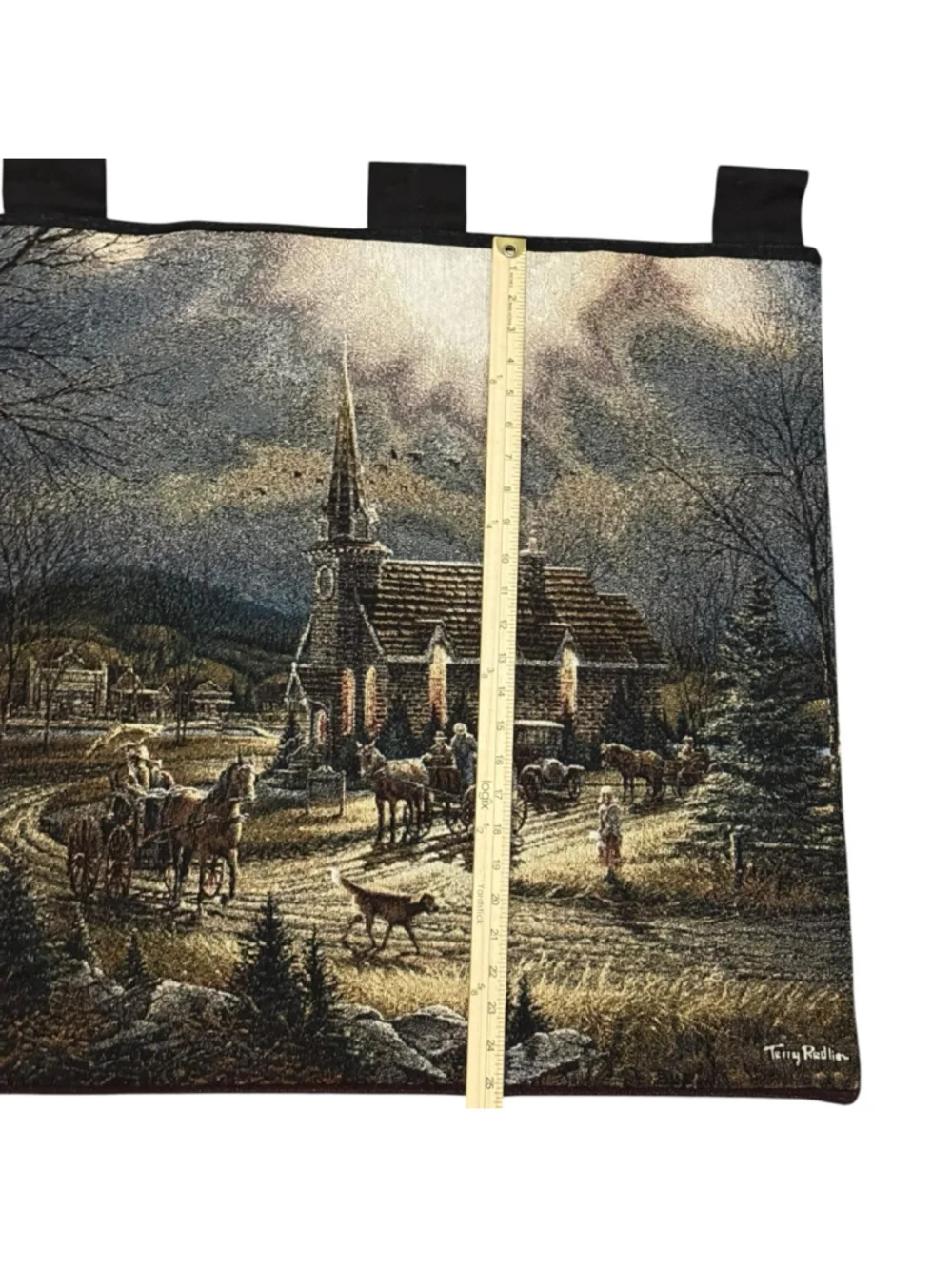 36x25 Terry Redlin God Shared His Grace On Thee Hanging Tapestry Church Dog